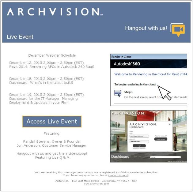 ArchVIsion December Webinars